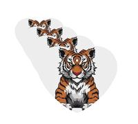 Tiger Head With Raised Paws 4 Pcs Car Air Freshener Lavender Hanging Scented Cards Automotive Scented Hanging Sheets Heart Shape For Car Home Office Closet Bathroom