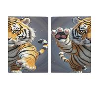 Tiger Head with Raised Paws PU Leather Passport Holder, Multiple Pockets Passport Cover, Travel Document Organizer for Men Women