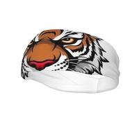 Tiger Head with Raised Paws Sports Sweatbands for Men Women Elastic Non-Slip Headbands Running Workout Hair Bands Non Slip Wicking Headscarf for Fitness Cycling Hiking Yoga Football Exercise