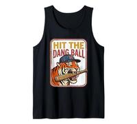 Tiger Hit The Dang Ball Retro Baseball Tank Top