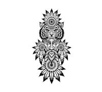Tiger Human Face Totem Tattoo Stickers Traditional Totem Men And Women Arm Leg Tattoos Waterproof And Sweat-proof Long-lasting