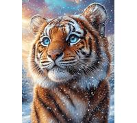 Tiger in A Magical Glow 1000 Pieces Premium Jigsaw Puzzle Science Fiction Magical Dream Adult Jigsaws Educational Challenge Mental Exercise Wall Art Winter Rigid Cardboard 1000 PCS