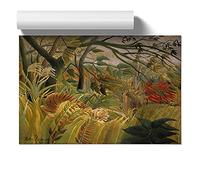 Tiger In A Tropical Storm By Henri Rousseau | Unframed Wall Art Print | Ready to Frame Poster | Modern Home Decor Picture | Artwork for Living Room, Bedroom or Office | A2 (42x59.4 cm)