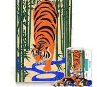 Tiger in Bamboo Forest 1000 Piece Jigsaw Puzzles for Teenagers Reason Skill Toy Quiet Calm Exact Cut Xmas Surprise 50x75cm