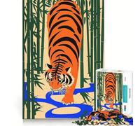Tiger in Bamboo Forest 1000 Pieces Jigsaws Adults Puzzles Logic Boost Toy Bonding Time Premium Edge Premium Gift 38x26cm