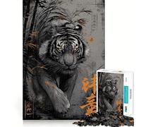 Tiger in Bamboo Forest Adults Puzzles 1000 Piece Jigsaws Brain Teaser Home Pastime Image Assembly Memorable Gift 38x52cm