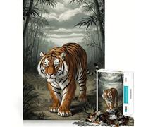 Tiger in Bamboo Forest Jigsaw Puzzles 1000 Pieces for Teenagers Thought Toy Shared Fun Precise Edge Santa Wish Item 50x75cm
