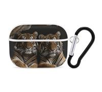 Tiger in Cave AirPod Pro Case, Anti Scratch Hard PC Cover with Keychain, AirPod Pro 2nd/1st Case Accessories for Women Men, White-Style