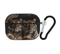 Tiger in Cave AirPod Pro Case, Anti Scratch Hard PC Cover with Keychain, AirPod Pro 2nd/1st Case Accessories for Women Men, Black-Style