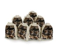 Tiger in Cave Bunches Pocket Cotton And Hemp with Drawstring 8 Pieces Reusable Gift Bags Jewelry Pouch for Wedding DIY Craft Party (4.9 X 6.7 Inch)