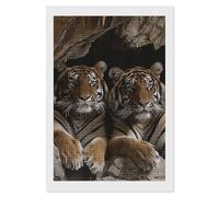 Tiger in Cave Diamond Art Kits for Adults, DIY 5D Diamonds Painting Kits for Beginner, Round Full Drill Diamond Dots Painting, 8"x12" Diamonds Pictures Gem Art and Crafts Wall Decor