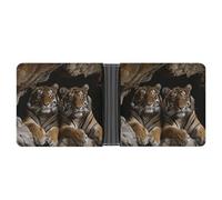 Tiger in Cave Wallet for Men Bifold Rfid Blocking Slim Money Clip Front Pocket Wallet Card Holder