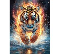Tiger in Fire And Water 500 Pc Classic Jigsaw Puzzle Mitos Cuento De Hadas Puzzle for Adults Hard Challenging Hobby Home Decor Poster High-grade Rigid Cardboard 500 PCS