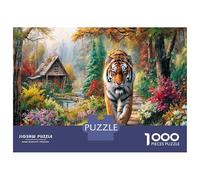 Tiger in Forest Extra-Thick Cardboard Temple DIY Jigsaw Puzzle 12+ Adults Kids Fun Challenging Family Game Beautiful Home Wall Decoration 70x50cm/1000pcs
