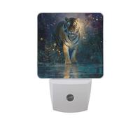 Tiger in Forest Night Light Dusk to Dawn Sensor LED Night Dimmable Nightlight Lights Plug into Wall for Bedroom