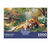 Tiger in GardenExpert-Level Jigsaw Puzzles for Adults A 1000-Piece (Advanced) Set of Seemingly Impossible, Hard, And Extremely Difficult Challenging Puzzle Educational Games - The Ultimate Test And G