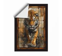 Tiger in Geometry Modern Unframed Wall Art Print A2 (59.4×42cm), Wall Decor for Living Room, Bedroom, Office & Home, Art Gift