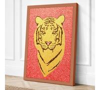 Tiger in Gold Graphic Art Canvas Wall Art Print 30x20 Inch