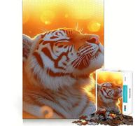 Tiger in Golden Sunlight 1000 Pieces Jigsaws Adults Puzzles Logic Boost Toy Bonding Time Premium Edge Premium Gift 50x75cm