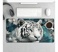 Tiger in Jungle Gaming Mouse Pad 12x24 Inch Desk Pad Protector Waterproof Non-Slip Rubber Base Keyboard Mat Extra Large Desktop Mat for Office Home Computer Laptop Table Accessory