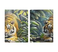 Tiger in Jungle PU Leather Passport Holder, Multiple Pockets Passport Cover, Travel Document Organizer for Men Women