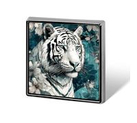 Tiger in Jungle Square Lapel Pin Women's Novelty Buttons & Pins Metal Badge Cute Brooch Pin Retro Pinback Badge Fashion Bag Pins for Hat Backpacks Tie Suit Wedding Party Accessory