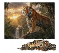 Tiger in Jungle Wooden Jigsaw, Themed Puzzle, 1000 Pieces | Puzzle for Adults: easy-to-see colour differences for piece grouping over several sessions.