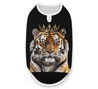 Tiger in King Dog Shirt Sleeveless Pet Clothes Summer T-Shirts Tank Top for Small Puppy Cat