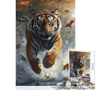 Tiger in Motion Jigsaw 1000 Pieces for Teenagers Improve Overall Mental Performance Mindful Soothing Leisure Game (38x26cm)
