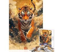 Tiger in Motion Jigsaw 1000 Pieces for Teenagers Improve Overall Mental Performance Mindful Soothing Leisure Game (38x26cm)