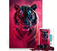 Tiger in Neon Light Hard Jigsaw Puzzle for Adults 1000 Pieces Smart Toy Casual Fun Accurate Cut Artistic Gift 50x75cm