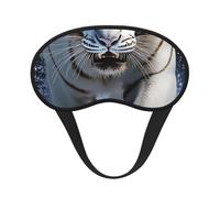 Tiger in Snow Blackout Sleep Mask - Soft Adjustable Eye Mask for Full Light Blocking, Deep Sleep, Travel & Relaxation