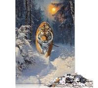 Tiger in Snowy Forest Puzzles 1000 Pieces Wood Puzzle Jigsaws for Adults Family Game for Adults And Teenagers 1000pcs (75x50cm)