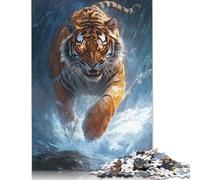 Tiger in Storm Puzzle for Teenagers 1000 Pieces Puzzle Brain Teaser Puzzles For Adults 1000pcs (75x50cm)