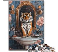 Tiger in The Bathroom Jigsaws Puzzles 2000 Pieces for Adults Gifts, Family Fun Games Fun at Home Activities, Birthday Present, Travel Gifts (70x100cm)