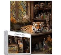 Tiger in The Bathtub 1000 Piece Jigsaw Puzzles for Adults Amazing Fairytale Atmosphere Art Jigsaw Puzzle Challenging Family Activity Games Colorful DIY Craft Puzzle for Home Decor Gifts 20×27 Inches