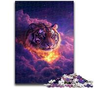 Tiger in The Clouds 1000 Piece Jigsaw Puzzles for Teenagers,Stress Reliever Difficult Challenge Enhance Love between Couples (38X26cm)