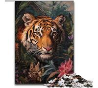 Tiger in The Jungle 1000 Piece Jigsaw Puzzles for Teenagers, Interesting Stress Reduction Parent-child Interaction (26x38cm)