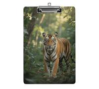 Tiger in The Jungle Clipboard, A4 Acrylic Clipboards with Hanging Hook, Ultra Lightweight & Shatterproof Writing Board for Office, Nurses, 8.5" X 12.5"
