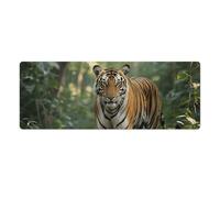 Tiger in The Jungle Desk Mat 30x80cm, Non-Slip Rubber Base with Stitched Edges, Waterproof Desk Pad for Keyboard & Mouse, Large Mouse Pad for Office Gaming