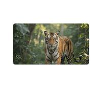 Tiger in The Jungle Desk Mat 40X75cm, Non-Slip Rubber Base with Stitched Edges, Waterproof Desk Pad for Keyboard & Mouse, Large Mouse Pad for Office Gaming