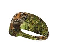 Tiger in The Jungle Elastic Exercise Headband for Sports & Workouts