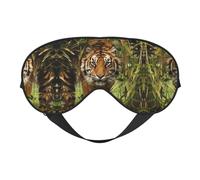 Tiger in The Jungle Print Soft Eye Mask â€“ Elastic Nighttime Shade, Light-Proof Blindfolds for Plane, Yoga, Travel
