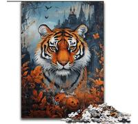Tiger in The Jungle Puzzles for Teenagers 1000 Pieces, Family Activity with Matching Poster And Trivia Sheet for Age 14+ (50x75cm)