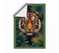 Tiger in the Jungle Tropical Unframed Wall Art Print A3 (42×29.7cm), Wall Decor for Living Room, Bedroom, Office & Home, Art Gift