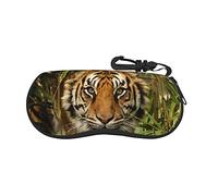tiger in the jungle Ultra Light glasses case, Porteble Travel Slip in Eyeglasses Bag Sunglasses Pouch Holder with Belt Clip