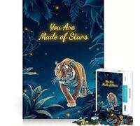 Tiger in The Night Jigsaws 1000 Pieces for Adults Mind Exercise Toy Stress Relief Design Assembly Elegant Gift 50x75cm