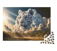 Tiger in The Sky 1000-Piece Jigsaw Puzzle for Adults, 38x26cm/1000pcs, Low-dust White Cardboard Pieces; Screen-free Family Time at Home