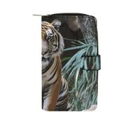 Tiger in The Zoo Leather Wallet,Multiple Card Slots Clip,Multi-Functional Slim Billfold For Men Women