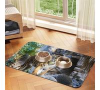 Tiger in the zoo Patterned Pet Feeding Mat with Water-Absorbing PU Top & Rubber Base - Anti-Slip Dog Cat Food Mat for Cats, Dogs & Pets, 40x60cm